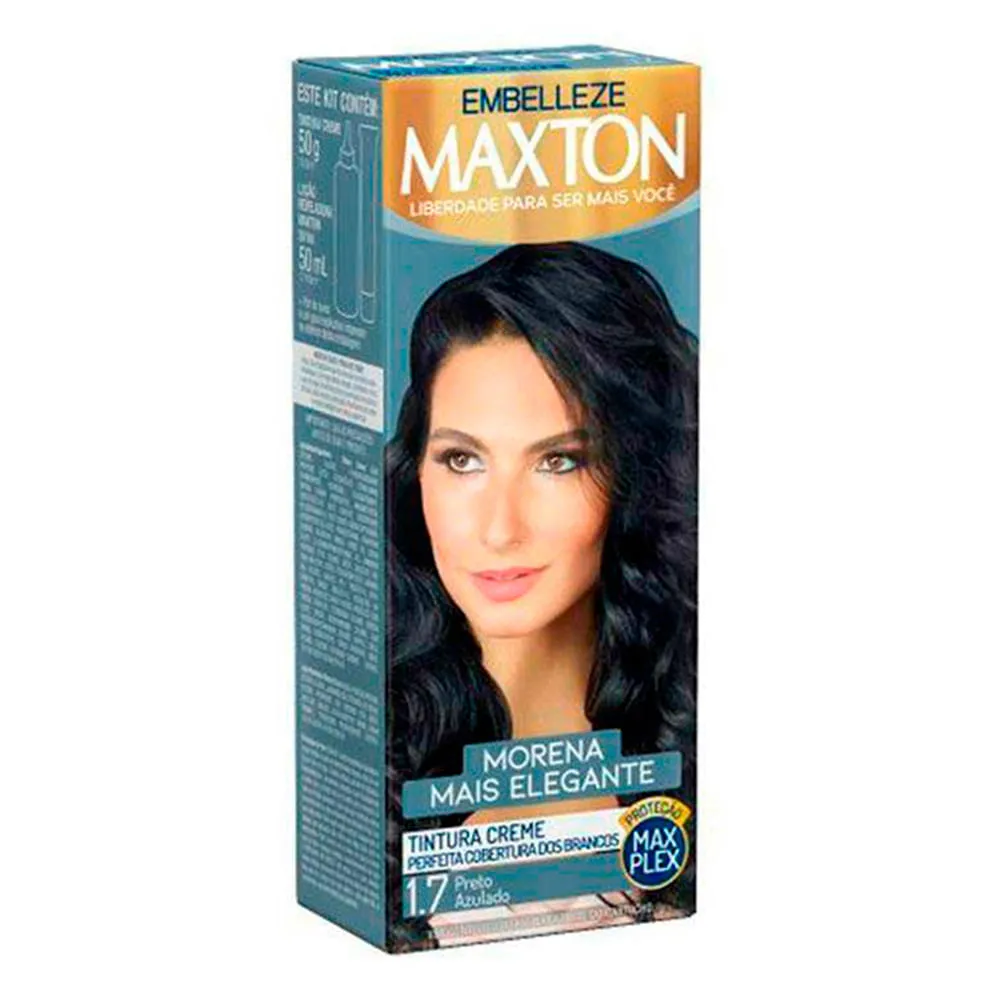 Tintura Maxton N 1.7 Preto Azulado 1 Kit