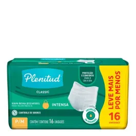 Roupa Íntima Descartável Plenitud Presságio P/M Unissex 16 Unidades