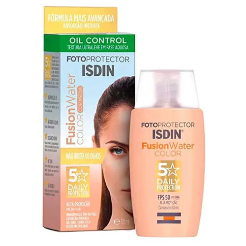 Protetor Solar Facial Isdin Fotoprotector Fusion Water Color Média Fps50 50ml