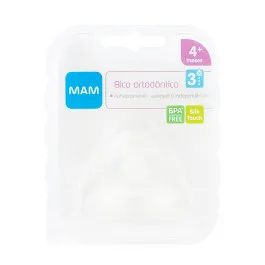 Bico de Mamadeira MAM Nº 3 Fluxo Rápido Ortodôntico Silicone +4 Meses