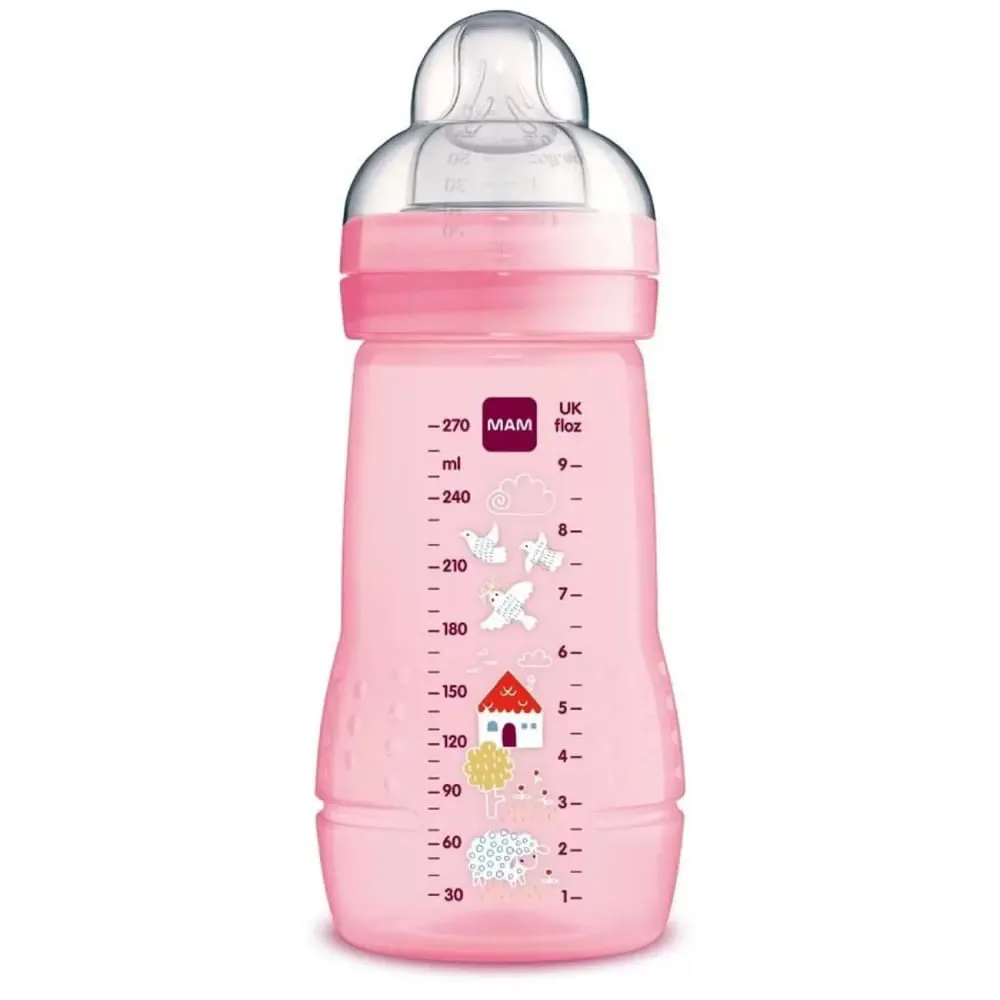 Mamadeira Mam Easy Active Rosa 2+ Meses 270ml 1 Unidade