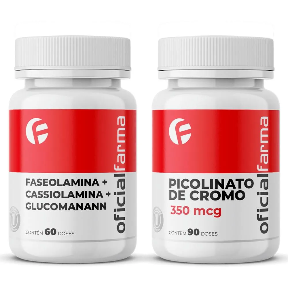 Faseolamina + Cassiolamina + Glucomanann 60 Doses + Picolinato De Cromo 350Mcg 90 Doses