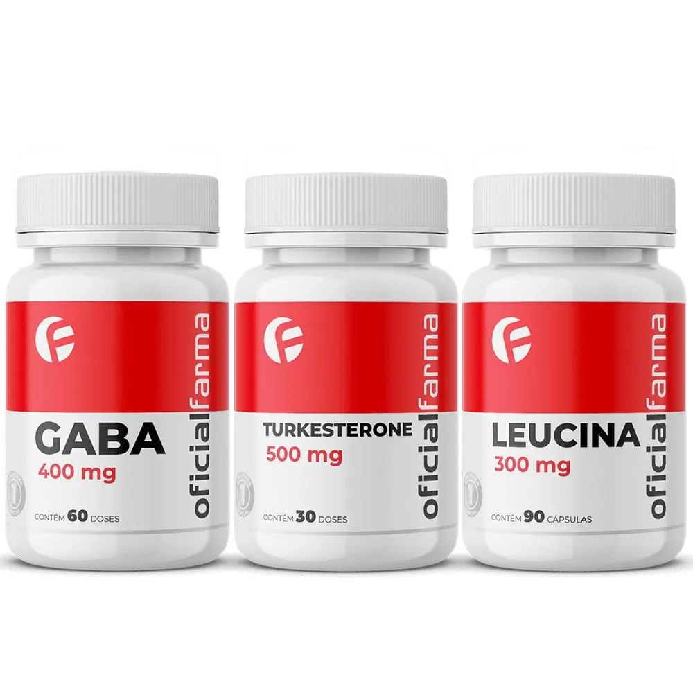 Gaba 400Mg 60 Doses + Turkesterone 500Mg 30 Doses + Leucina 300 Mg 90 capsulas