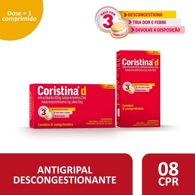 Coristina D 8 Comprimidos - HYPERA