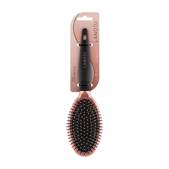 Lanossi Escova De Cabelo Raquete Oval Bronze