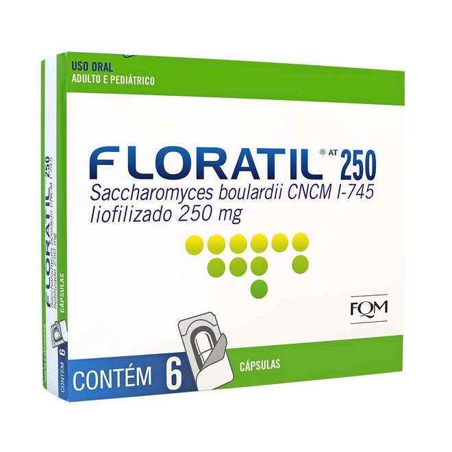 Floratil Probiótico Que Trata A Diarreia 250Mg 6 Cápsulas