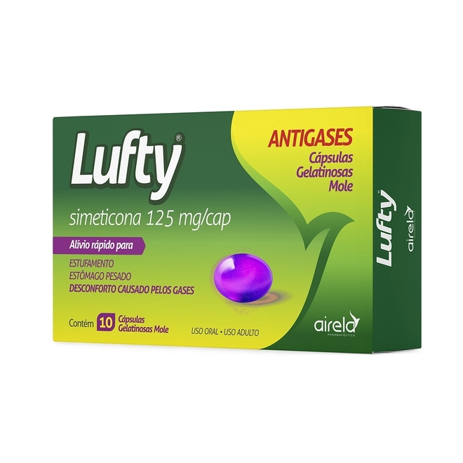 Antigases Lufty 125Mg Embalagem 10 Cápsulas Em Gel