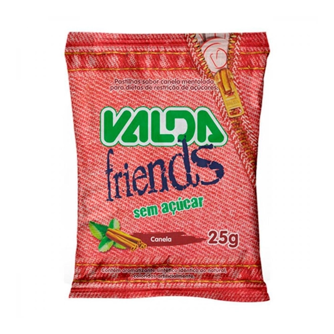 Pastilhas Friends Canela Sem Açúcar 25g - VALDA