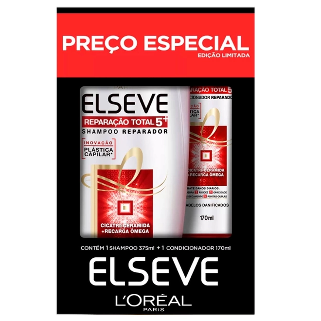 Kit Elseve Reparação Total 5 Shampoo375ml+Condicionador170ml