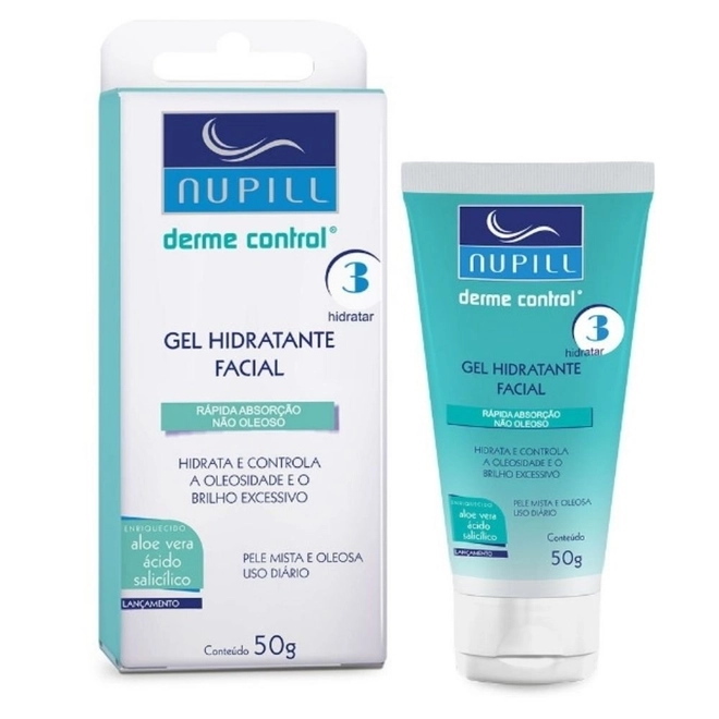 Gel Hidratante Facial Derme Control Pele Mista 50g -NUPILL