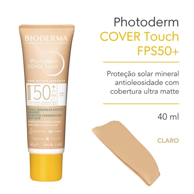 Photoderm Liquido Cover Touch Fps50+ Claro 40g - BIODERMA