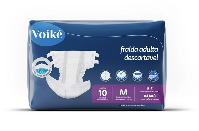 Fralda Geriátrica Tamanho M Voiké 10Un