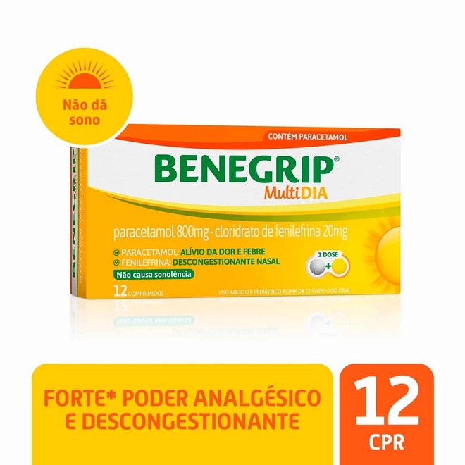 Benegrip Multi Dia Hypera 12 Comprimidos