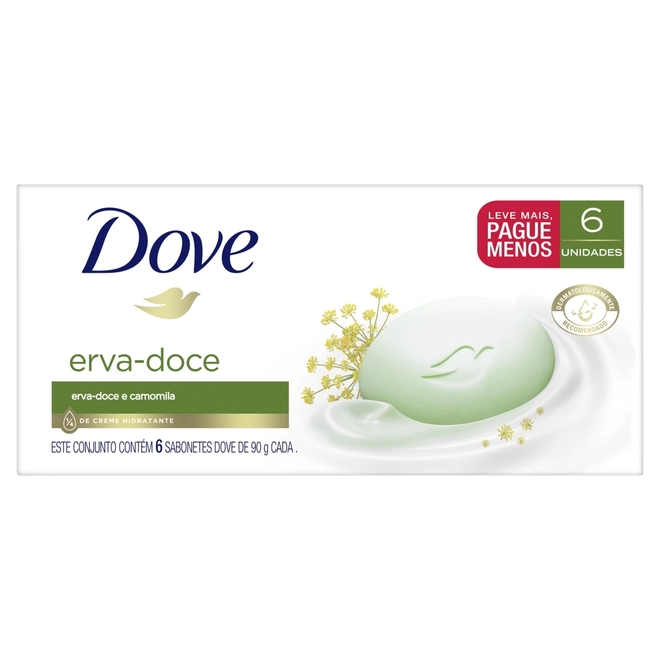 Sabonete em Barra Dove Erva Doce e Camomila 6X90g - DOVE