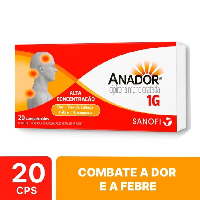 Anador 1G Sanofi Caixa Com 20 Comprimidos