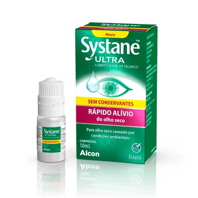 Systane Ultra Gotas Oculares Sem Conservante Alcon 10Ml