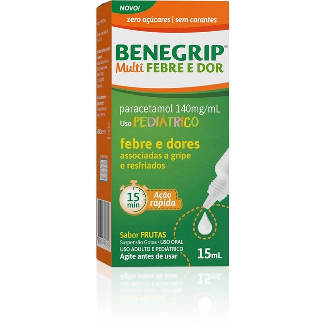 Benegrip Multi Febre e Dor Suspensão Gotas 15ml - HYPERA