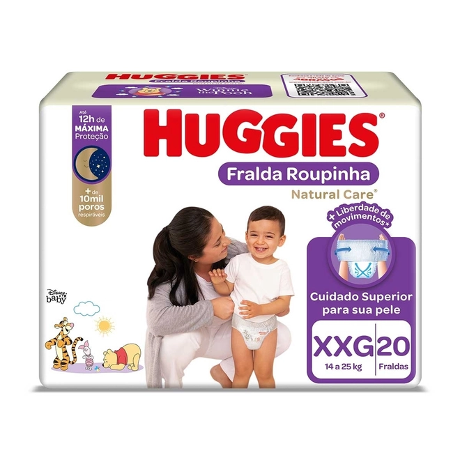 Fralda Roupinha Huggies Natural Care Xxg 20 Unidades