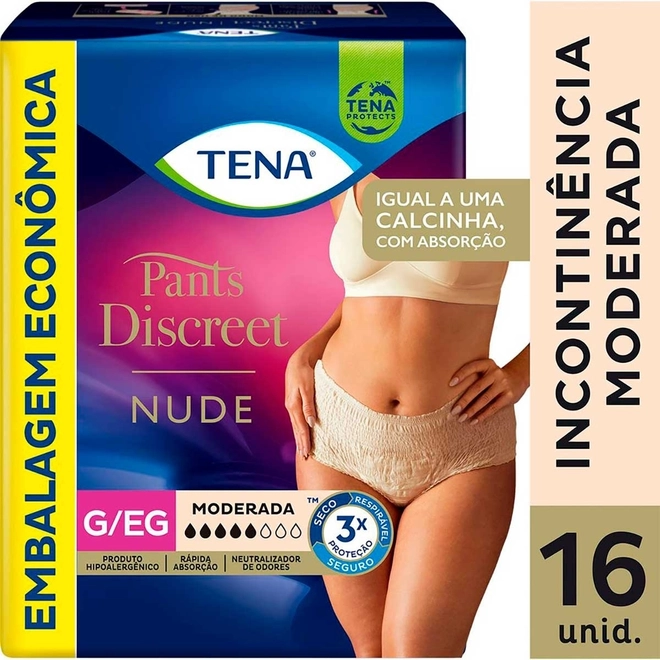 Fralda Pants Discreet Nude E/Eg 16Unidades