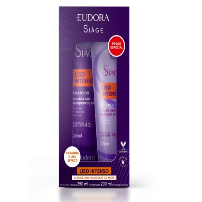 Kit Shampoo+Condicionador Siage Liso Intenso 250+150ml