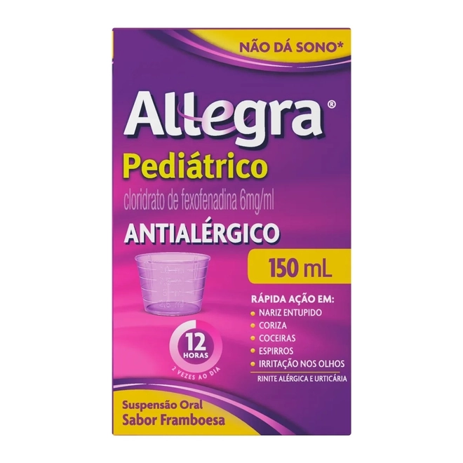 Allegra Pediatrico Framboesa 150ml+Copo - SANOFI