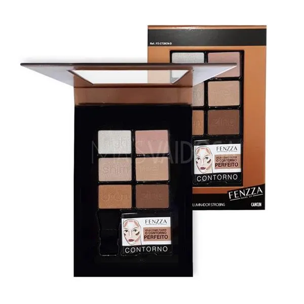Paleta Contorno Bronzeador e Iluminador Strobing Cancun Fenzza Val 11/20