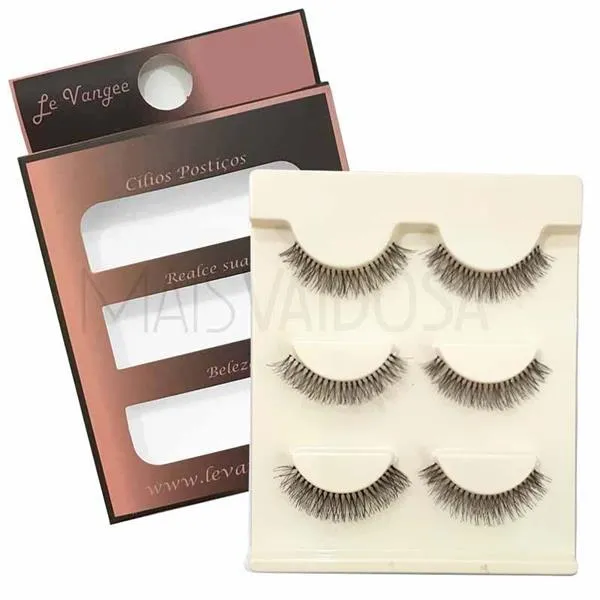 Caixa c/ 03 Pares de Cílios Postiços #747M Le Vangee
