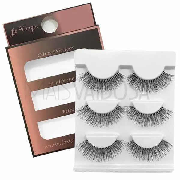 Caixa c/ 03 Pares de Cílios Postiços #747L Le Vangee