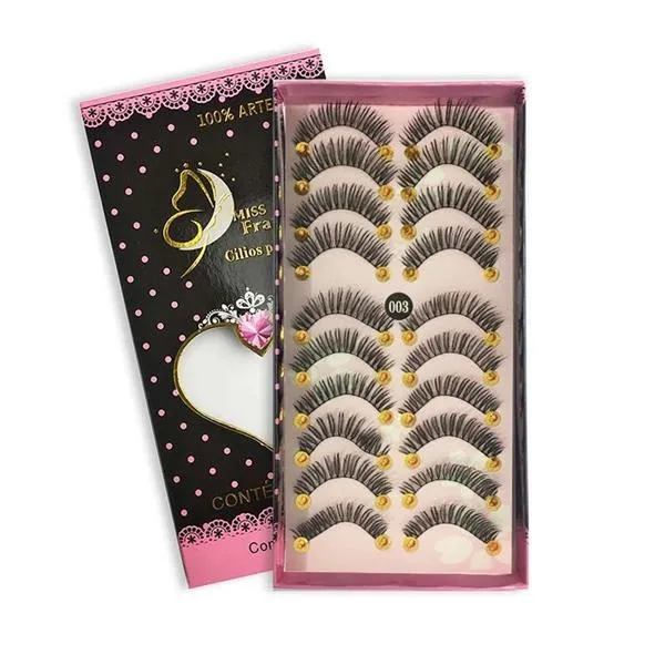 Caixa c/ 10 Pares de Cílios Postiços 003 Miss Frandy
