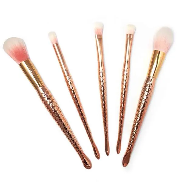 Kit de 5 Pincéis Mermaid Lovers Rosê Gold 20008 Le Vangee