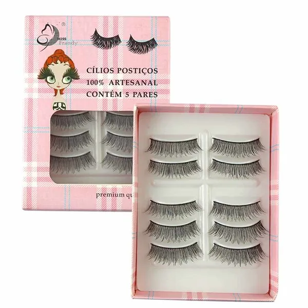 Caixa c/ 5 Pares de Cílios Postiços C16-0621 Miss Frandy