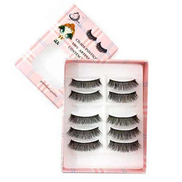 Caixa c/ 5 Pares de Cílios Postiços C16-0623 Miss Frandy