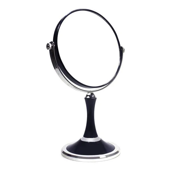 Espelho de Mesa Dupla Face Plástico HB63-1601 Branco c/ Prata