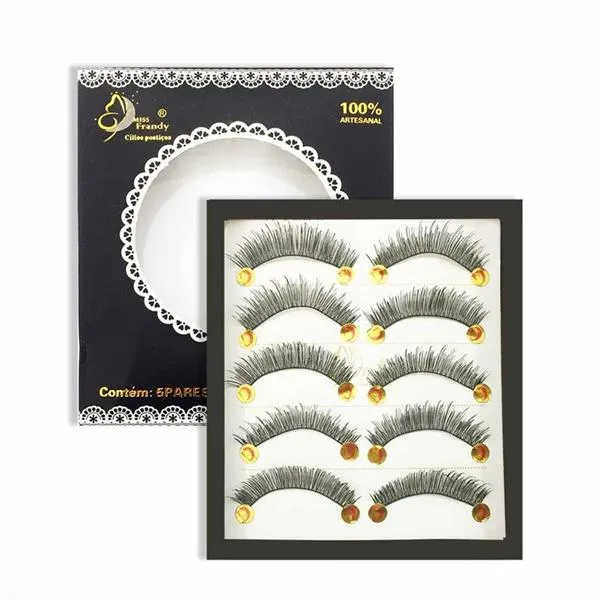 Caixa c/ 5 Pares de Cílios Postiços C16-0115 (722) Miss Frandy