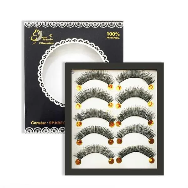 Caixa c/ 5 Pares de Cílios Postiços C15-0779 (&9) Miss Frandy