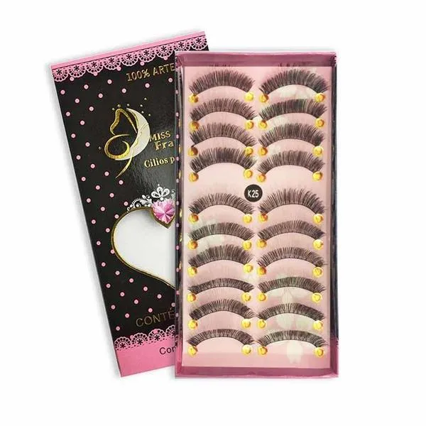Caixa c/ 10 Pares de Cílios Postiços # K25 Miss Frandy