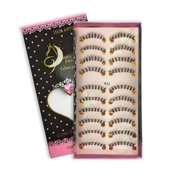 Caixa c/ 10 Pares de Cílios Postiços # K13 Miss Frandy