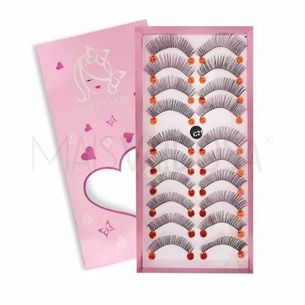Caixa c/ 10 Pares de Cílios Postiços Miss Frandy C21