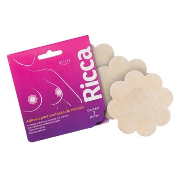 Adesivo para Proteção do Mamilo Descartável Ricca - 3 Pares