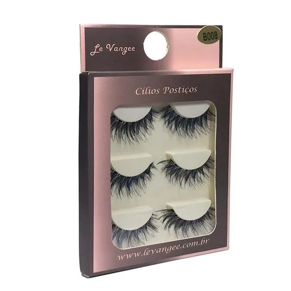 Caixa c/ 03 Pares de Cílios Postiços Le Vangee B-008