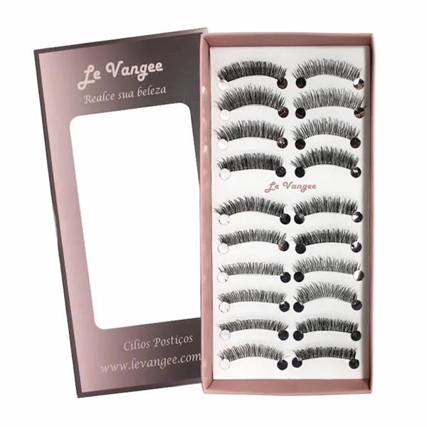 Caixa c/ 10 Pares de Cílios Postiços Le Vangee - 16+2