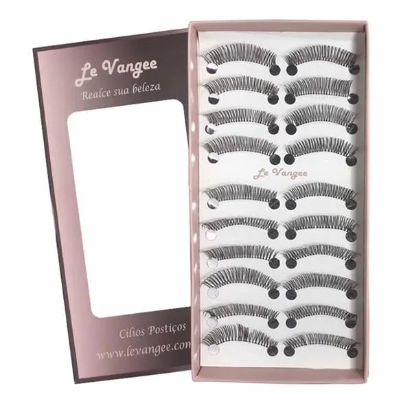 Caixa c/ 10 Pares de Cílios Postiços Le Vangee - E3