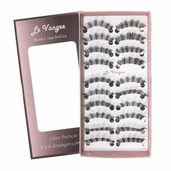 Caixa c/ 10 Pares de Cílios Postiços Le Vangee - E2