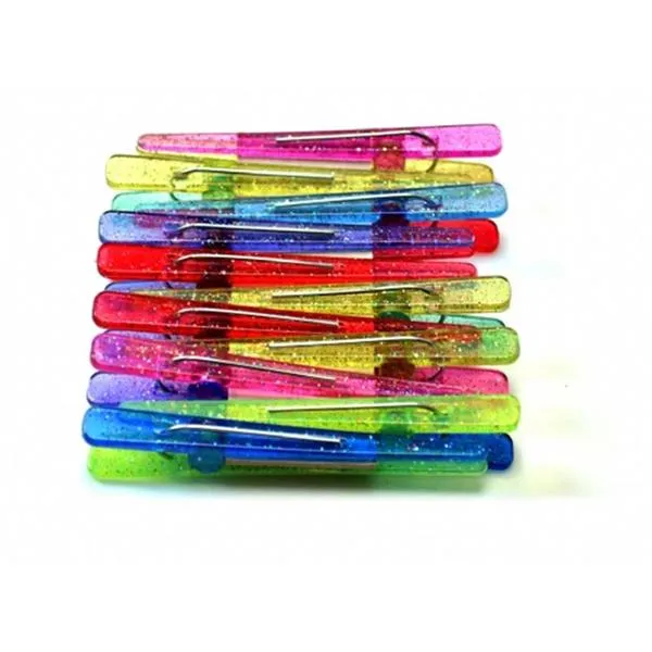 Clips Coloridos e Com Glitter (2094) - 12 Un Santa Clara