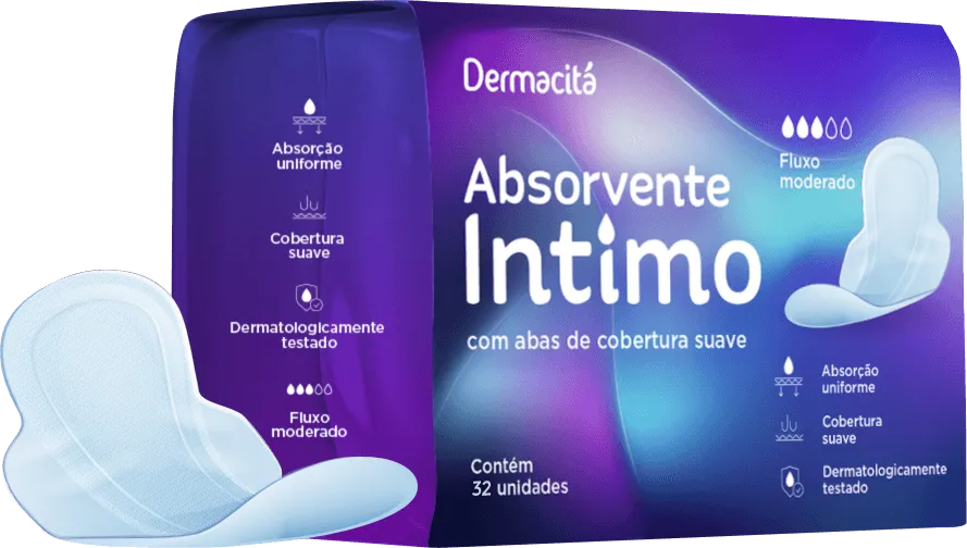 Absorvente Íntimo Dermacitá Suave Com Abas 32 Unidades