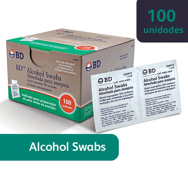 Álcool Swabs Bd 100 Unidades