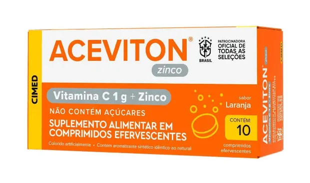 Aceviton Zinco Laranja 10 Comprimidos Efervescentes