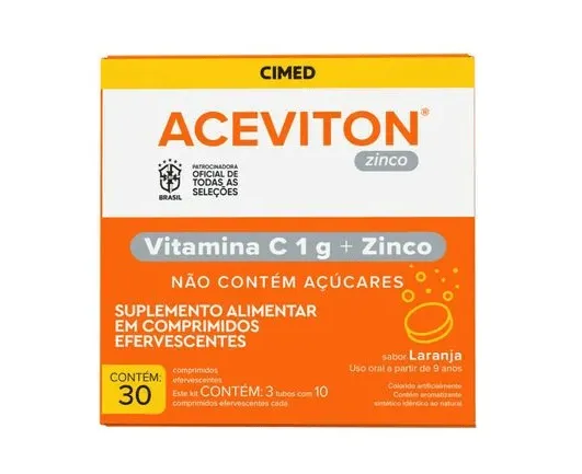 Aceviton Zinco Laranja 30 Comprimidos