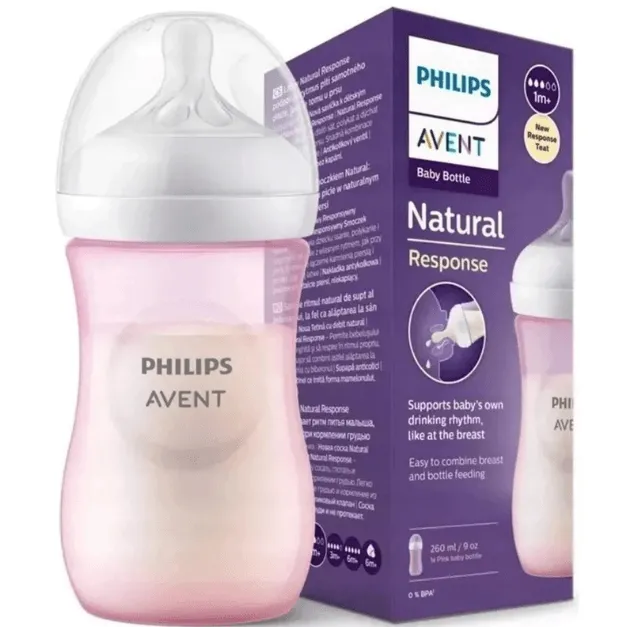 Mamadeira Avent Anticolic Petala Rosa 260ml