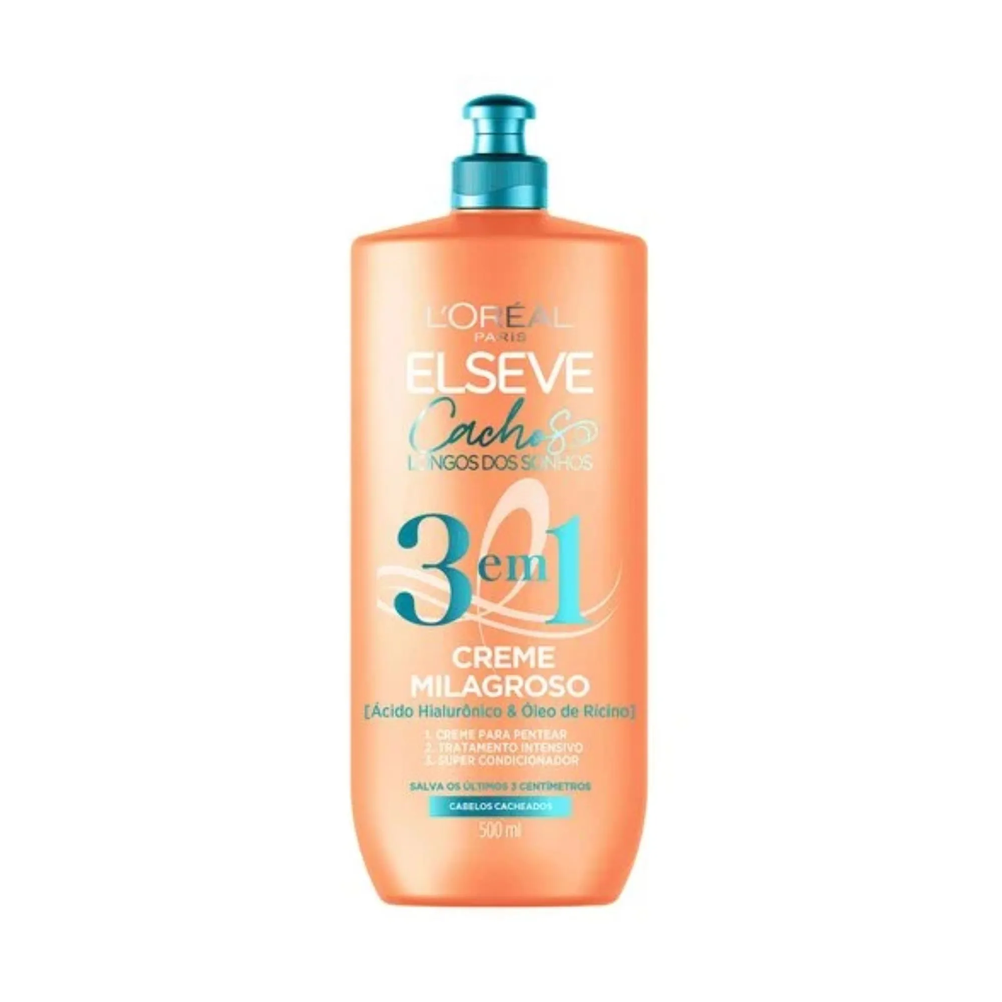 Creme Milagroso 3 Em 1 Cabelo Cacheado L'oréal Paris Elseve Cachos Longos Dos Sonhos 500ml